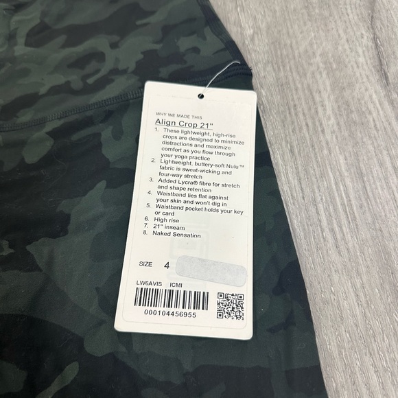 NWT Lululemon HR Align Crop 21” ICMI Size 4 - Picture 3 of 5